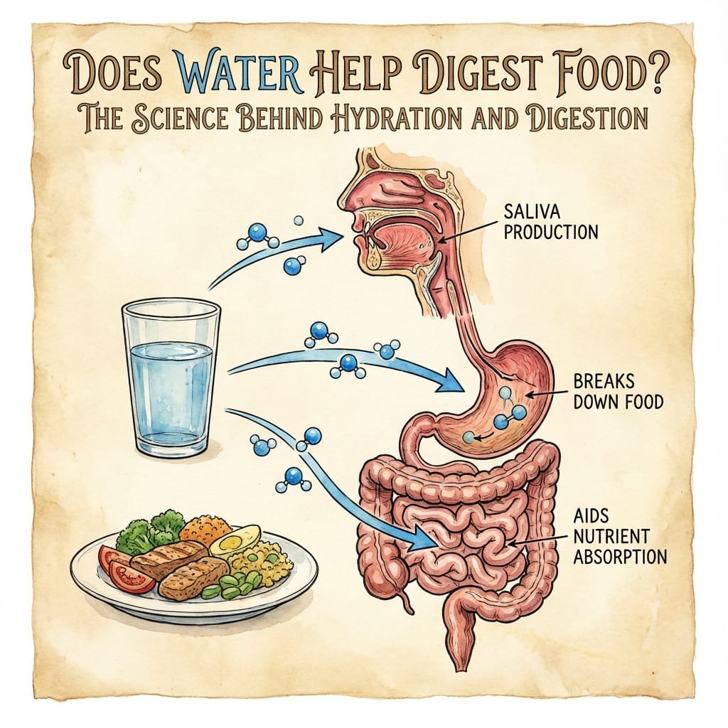 Does water help digest food?