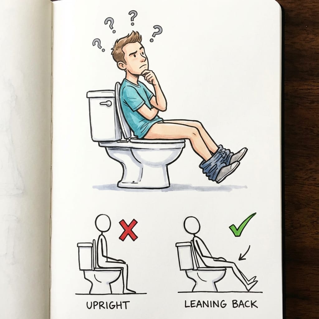 Why do I have to lean back to poop?